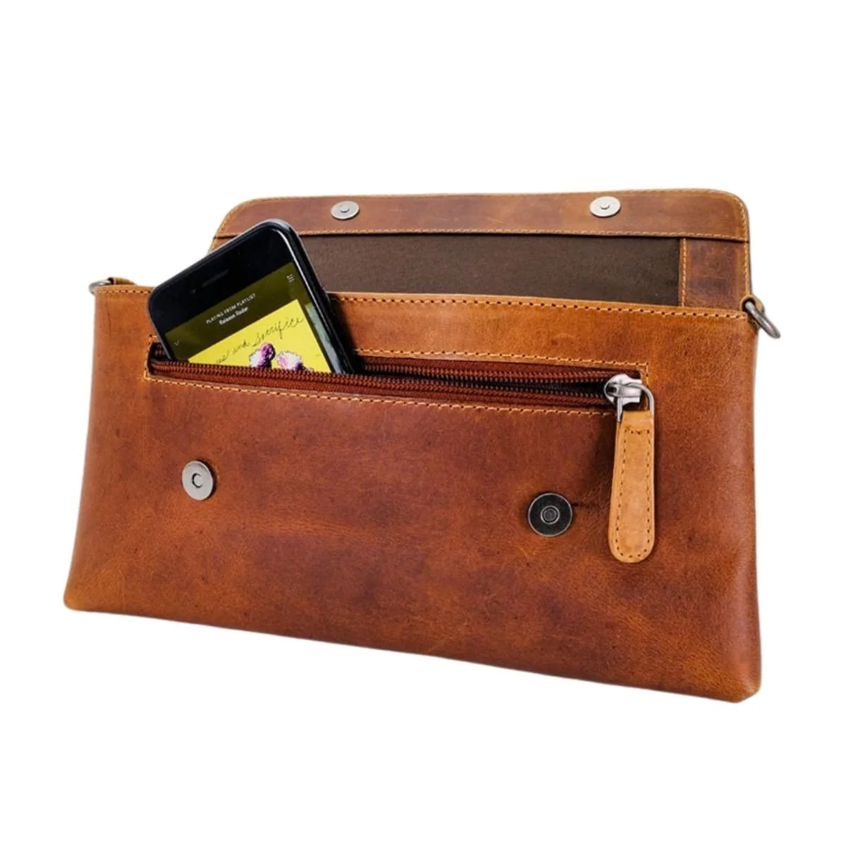 Lee River Ciara Leather Clutch Bag with Strap - Image 7