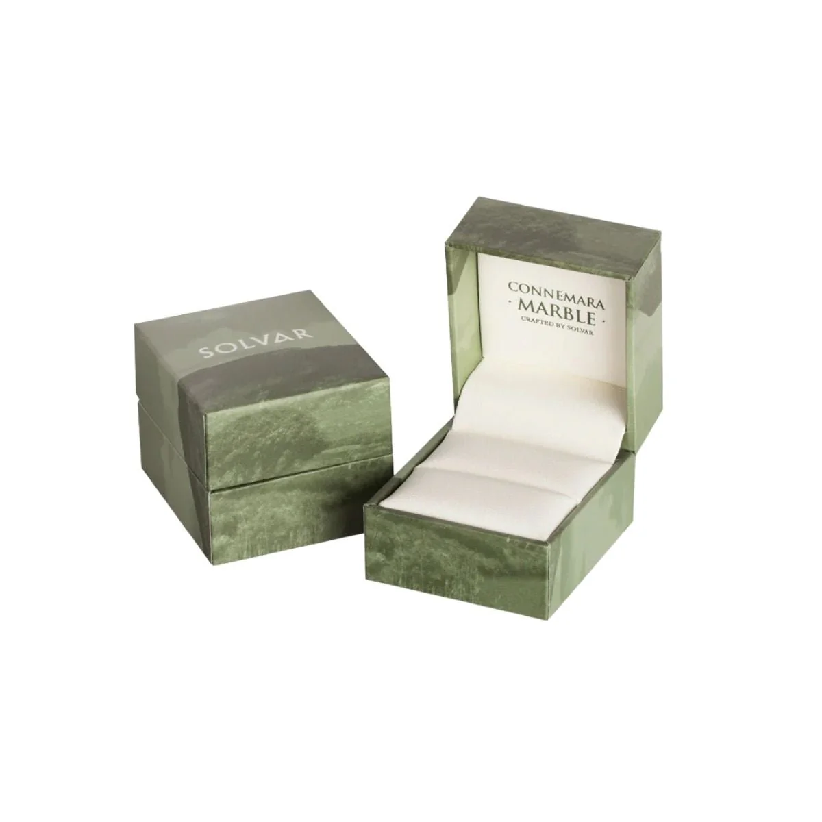 Sterling Silver and Connemara Marble Woven Claddagh Ring - Image 7